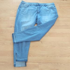 Melissa Mccarthy Seven7 Pencil slimming Y2K distressed women blue jeans size 22W